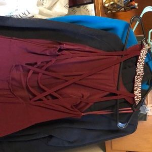 Size 11 open strappy back leg slit